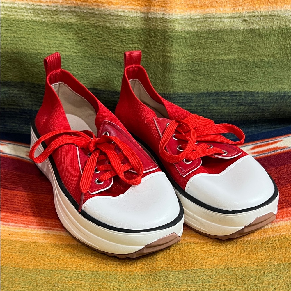 Red Canvas Women's Sneakers